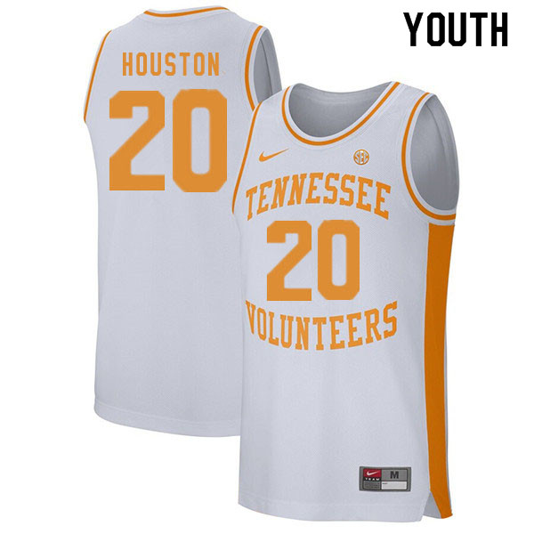 Youth #20 Allan Houston Tennessee Volunteers College Basketball Jerseys Sale-White